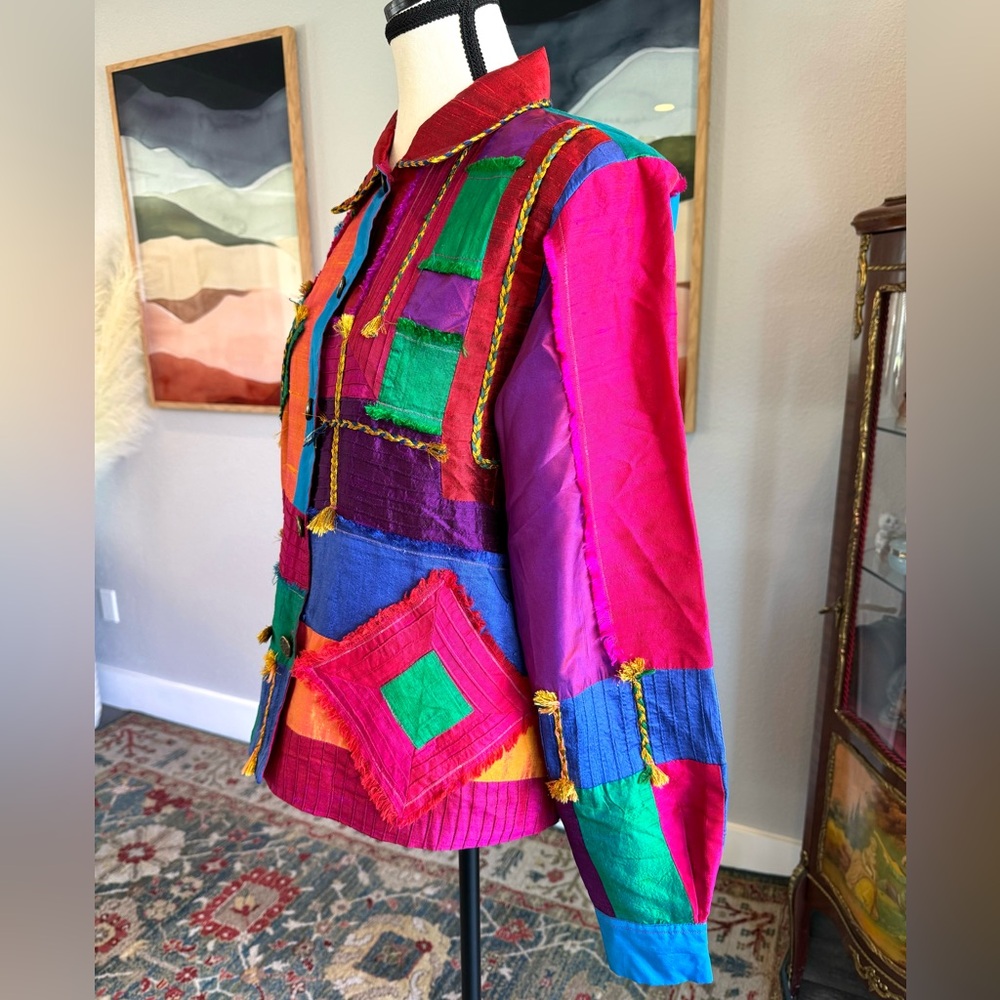 Coldwater Creek Silk Patchwork Jacket - image 3